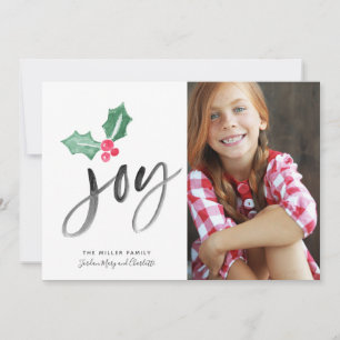 Joy Push Script Helgdag Julfoto-kort