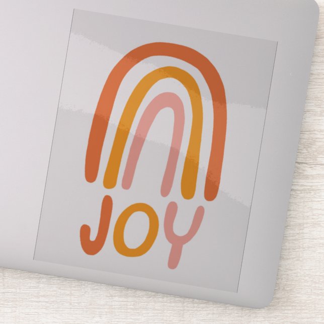 JOY Rainbow Rosa Handlettering Klistermärken (Detalj)