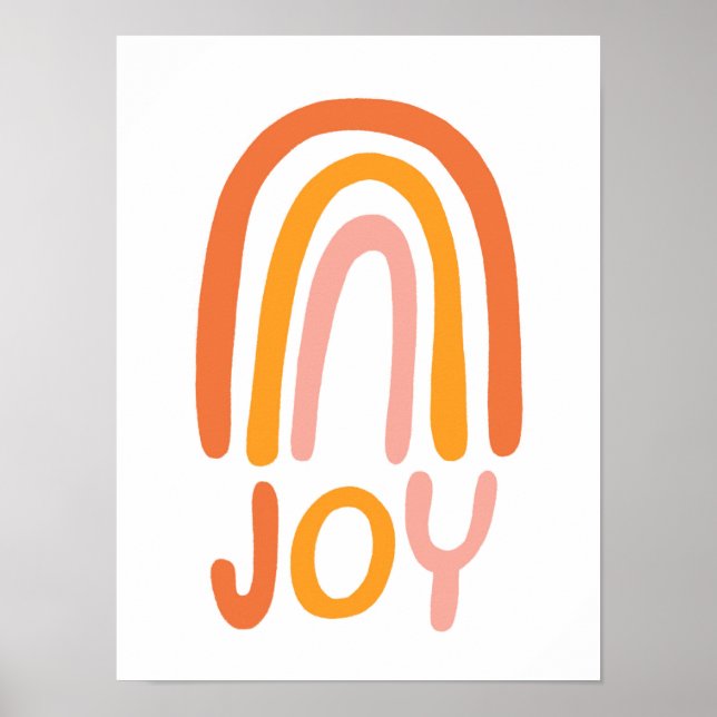 JOY Rainbow Rosa Handlettering Poster (Framsidan)