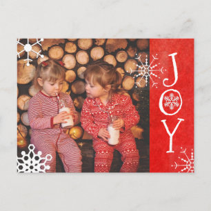Joy Red Card för personlig Photo Family jul Helg Vykort