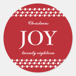 Joy Red Decorative jul-Helgdag Runt Klistermärke