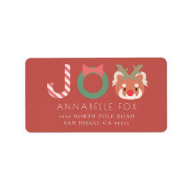 JOY Red Panda Red Helgdag Return-adressetikett