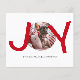 Joy Red Photo Card i BUDGET God jul