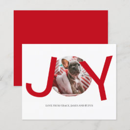 Joy Red Photo Card i BUDGET God jul