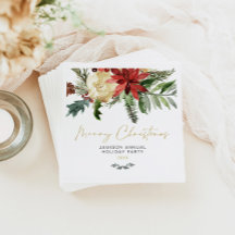JOY Red Poinsettia jul Party Decor