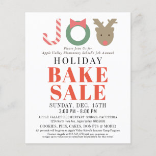 JOY Reindeer Helgdag Bake Sale Flyer
