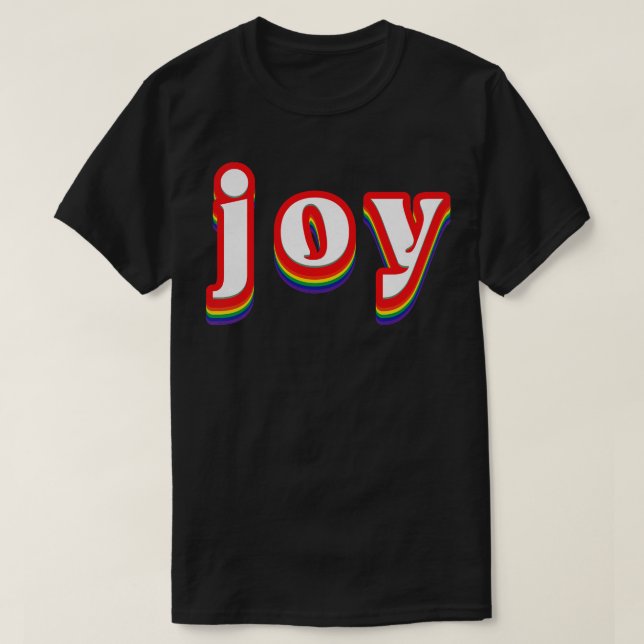 Joy Retro Rainbow Typography T Shirt (Design framsida)
