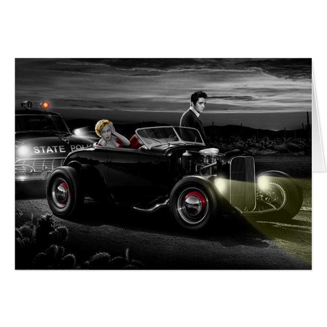 &Joy Ride B&W Hälsningskort (Framsidan Horizontal)