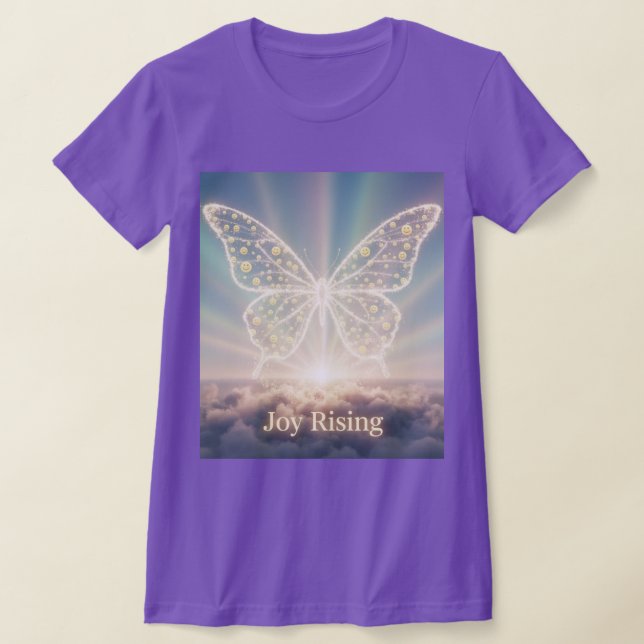 Joy Rising Butterfly of Infinite Smiles T Shirt (Laydown)