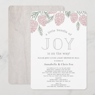 Joy Rosa Gräs Cone Baby Shower by Mail Inbjudningar