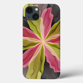 Joy, Rosa Grönt Anthracite Fantasy Flower Fractal