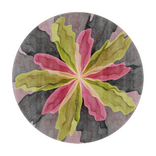 Joy, Rosa Grönt Anthracite Fantasy Flower Fractal