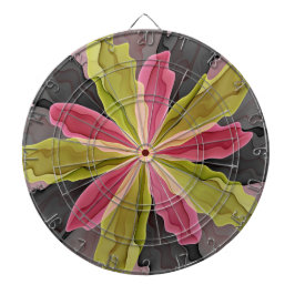 Joy, Rosa Grönt Anthracite Fantasy Flower Fractal Darttavla