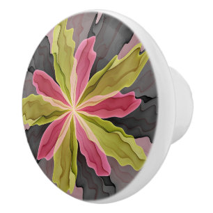Joy, Rosa Grönt Anthracite Fantasy Flower Fractal Knopp