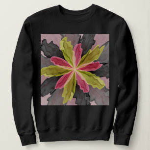 Joy, Rosa Grönt Anthracite Fantasy Flower Fractal T Shirt