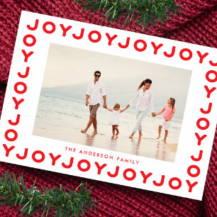 Joy   Rött julfoto Ram Julkort