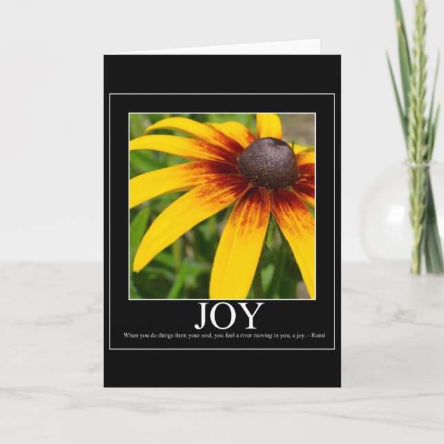 Joy Rumi Motivational Flower Card Kort (Framsida)