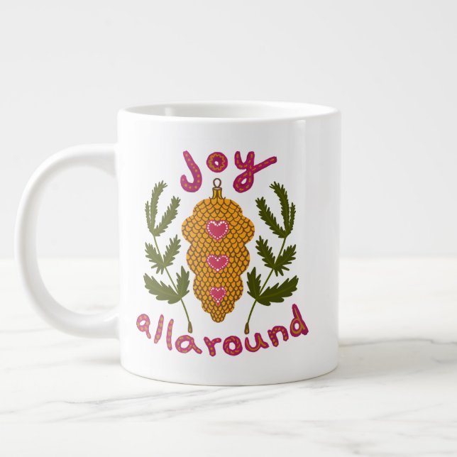 Joy runt julprydnaden jumbo mugg (Vänster)