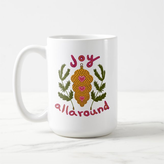 Joy runt julprydnaden kaffemugg (Vänster)