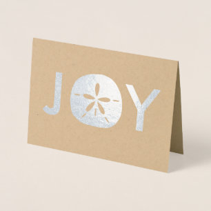 Joy Sand Dollar Beach julheldagshälsningar Folierat Kort