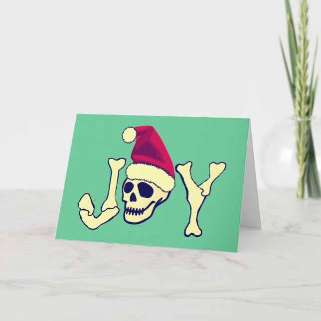 Joy - Santa SKull Helgkort (Framsida)