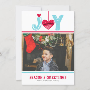 Joy Scandinavian Heart God Helgdag Julkort