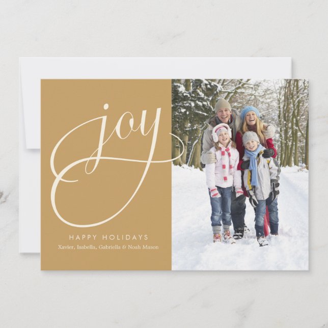 Joy Script | Guld Julkort (Framsida)