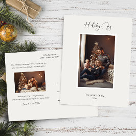 Joy Script Photo Modern Elegant Helgdag Vykort