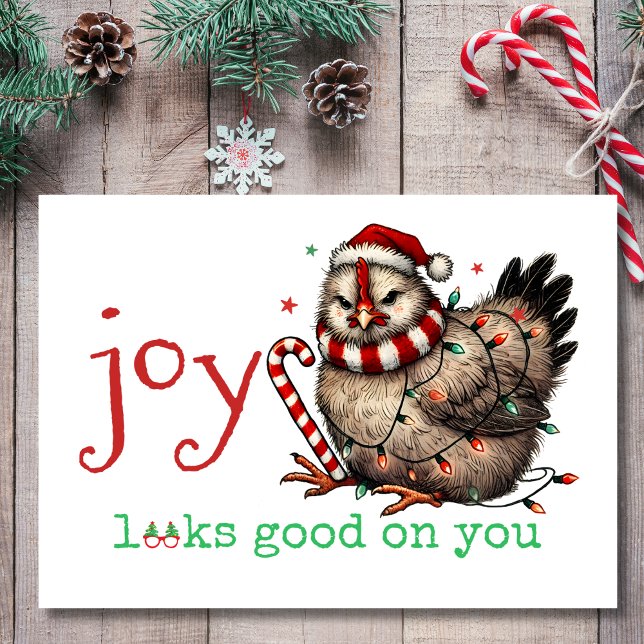 Joy ser Bra ut på din grumpy Chicken jul Helgkort (Skapare uppladdad)