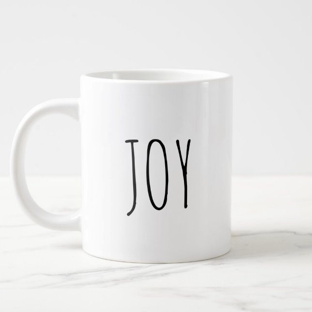 "Joy" Simple Modern Farmhouse Jumbo Mugg (Vänster)