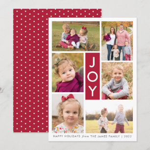 Joy Six Photo Helgdag Photo Card Inbjudningar