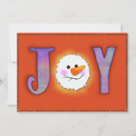 Joy snögubbe julkort