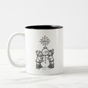Joy snögubbe Två-Tonad mugg