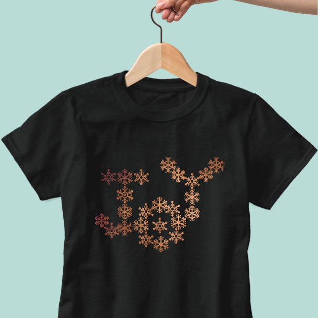 Joy Snowflake-jul-Helgdag Festive T-Shirt (Joy to the world! And if your name is Joy & you love faux foil snowflakes- this is the shirt for you)