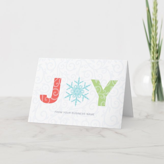 Joy Snowflake Modern Corporate Business Helgdag Helgkort (Framsida)