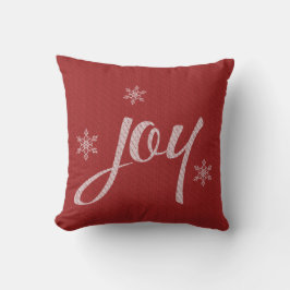 Joy snowflake typografi kudde