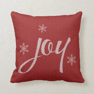 Joy snowflake typografi kudde