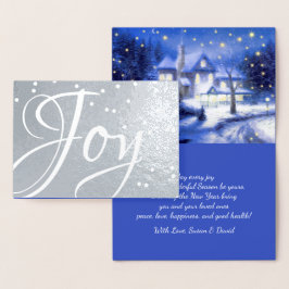 Joy. Snowy Village jul - Luxury Real Folierat Kort