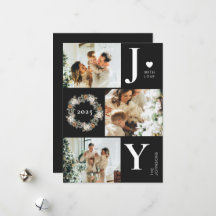 Joy Snyggt Modern Photo Collage | Svart jul