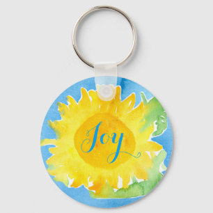 Joy Solros Watercolor Painting Nyckelring