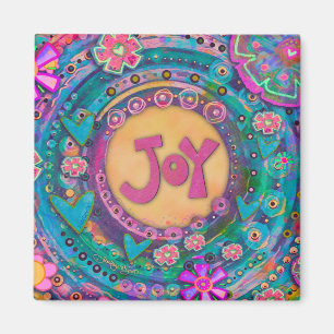 Joy Söt Blommigt Pastel Inspirational Hearests Magnet