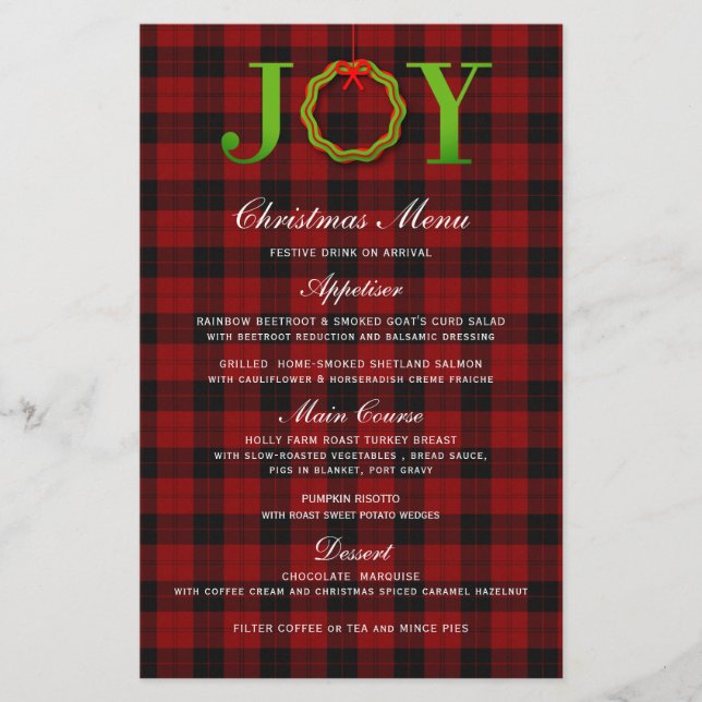 JOY TARTAN CHRISTMAS WREATH | CHRISTMAS MENU (Framsida)
