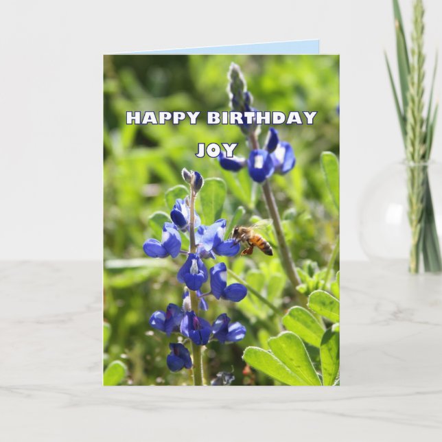 Joy Texas Bluebonnet Grattis på födelsedagen Kort (Framsida)