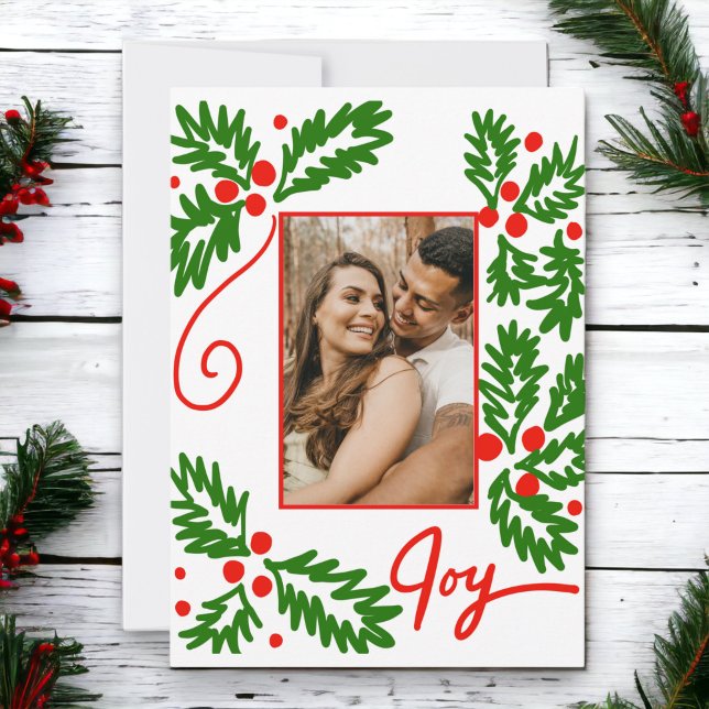 Joy till anpassningsbar Photo Card God jul (Send some personalized Holiday Greetings this year!)