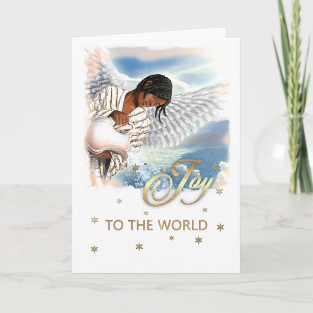 Joy till världen. African American Angel Helgkort (Framsida)