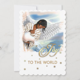 Joy till världen. African American Angel-jul Julkort