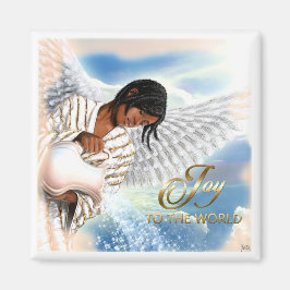 Joy till världen. African American Angel-jul Magnet