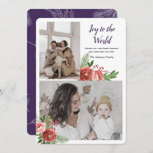Joy till världen Julhälsningar med foto Julkort