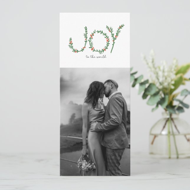 Joy till World 4 Photo jul Card Kort (Stående Fram)