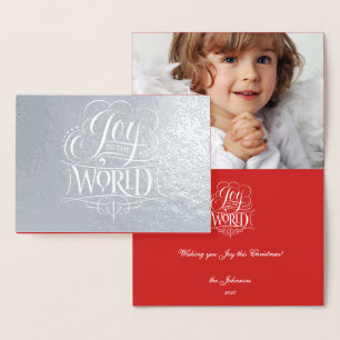 Joy till World Äkta Silver Foil jul Folierat Kort